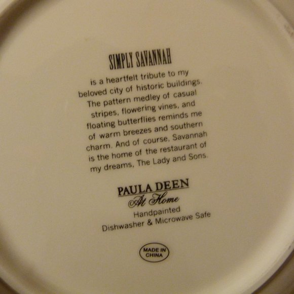 Paula Deen At Home Simply Savannah 2 Pcs Handpainted Dinner Plate & Salad Plate - Picture 6 of 14